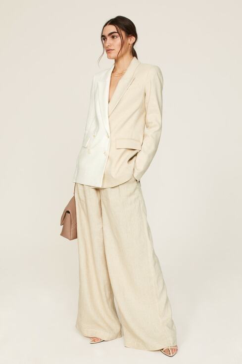 Veronica Beard Jackets & Blazers - VERONICA BEARD Tan Two Toned Blazer Oversized Front Button Braeton Jacket 10